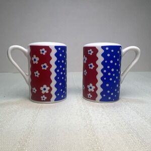 Vintage Salt Pepper Shakers Ceramic JAPAN Red Blue Handles MCM‎  IMPORT